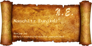 Naschitz Euniké névjegykártya